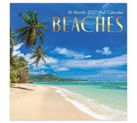 Designer Greetings Beaches Wall Calendar 2026-2027, 12 x 12 In