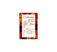Designer Greetings Celebrating 100 Years Thin Foil Flower Age 100 / 100th Birthday Card