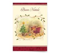 Designer Greetings Italian Christmas Greeting Cards, “Buon Natale” Christmas Night (6 Cards with Envelopes / 6 biglietti con buste)