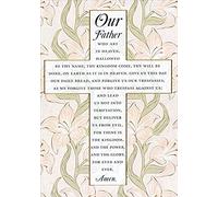 Designer Greetings Our Father Prayer : Gold Lined Cross with Lilies Clergy Appreciation Day Card