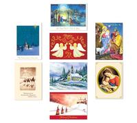 Designer Greetings, Religious Christmas Card Assortment, Birth of Christ, with Biblical Scripture Verses (Box of 24 Greeting Cards with Envelopes)