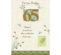 Designer Greetings Today is So Much More Gold Foil 65 Over Die Cut Window Age 65 / 65th Birthday Card