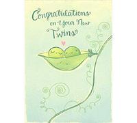 Designer Greetings Two Peas in a Pod New Baby Twins Congratulations Card