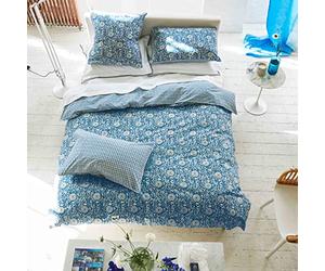 Designer Guild Cotton Percale Printed Duvet Cover, Shaqui Porcelain, 260 x 240 cm