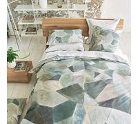 Designer Guild Printed Duvet Cover in Cotton Percale - Modern Geo Pewter, 240 x 220 cm