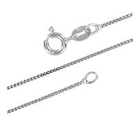 Designer Inspirations Boutique 18" Inch Sterling Silver 1 mm Wide Box Link/Square Link Chain Necklace for Women Men Girls Unisex - Trace/Fine Silver Chain - Weight: 2.6 Grams SVN100