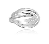 Designer Inspirations Boutique 3MM Triple Roll Russian Wedding Band Ring for Women/Men/Unisex - 925 Sterling Silver - High Polish Plain Interlocked 3 Band Rolling Ring - Engravable - Size Q