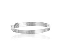 Designer Inspirations Boutique 4MM Wide Diamond Set 'Baby's First Diamond' Expanding/Expandable/Adjustable Bangle Bracelet for Baby/Child/Children - 925 Sterling Silver - Size: BABY (Small)