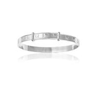 Designer Inspirations Boutique 5MM Wide Engraved/Embossed Teddy Bear's Head Pattern Expanding/Expandable/Adjustable Bangle Bracelet for Baby/Child/Children - 925 Sterling Silver - Size: BABY (Medium)