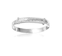 Designer Inspirations Boutique 6MM Wide Engraved/Embossed Scroll/Swirl Pattern Expanding/Expandable/Adjustable Bangle Bracelet for Baby/Children/Women - 925 Sterling Silver - Size: BABY (Large)