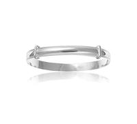 Designer Inspirations Boutique 6MM Wide Milgrain/Milled Edge Plain Polished Expanding/Expandable/Adjustable Bangle Bracelet for Baby/Child/Children/Women - 925 Sterling Silver - Size: WOMEN