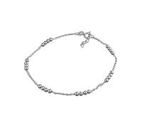 Designer Inspirations Boutique 9.75 Inch Diamond-Cut Bead Stations On Curb Link Chain Sterling Silver Anklet/Ankle Bracelet/Ankle Chain - 9.75" Inch / 25 cm - Anklets for Women