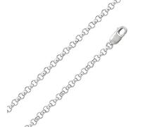 Designer Inspirations Boutique 925 Sterling Silver 1.3/1.7/2.0/2.9/3.3 MM Belcher/Rolo Chain Necklace for Women Men Unisex - 16 18 20 22 24 26 28 30 32 34 36 38 40" Inch