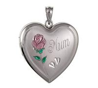 Designer Inspirations Boutique Gorgeous Mum Engraved Sterling Silver Family Heart Locket - 925 Sterling Silver Pendant Necklace - Engravable - Supplied With 16", 18" or 20" Inch Chain