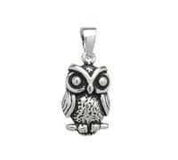 Designer Inspirations Boutique Little Owl Sterling Silver Pendant Necklace - WITHOUT A Chain or On 16", 18" or 20" Inch Chain
