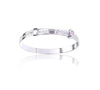 Designer Inspirations Boutique 'PRINCESS' 5MM Wide Expanding/Expandable/Adjustable Bangle Bracelet for Baby/Child/Children/Girl - 925 Sterling Silver - Size: BABY (Small)