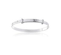 Designer Inspirations Boutique 'ROCK A BYE BABY' 5MM Wide Nursery Rhyme Expanding/Expandable/Adjustable Bangle Bracelet for Baby/Child/Children/Girl - 925 Sterling Silver - Size: BABY (Large)