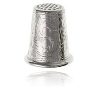 Designer Inspirations Boutique Victorian Foliate Engraved Thimble for Hand Sewing Quilting Needlework - Solid 925 Sterling Silver - Needle Finger Tips Protector Shield - 20mm W X 22mm H