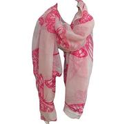 Designer Inspired Beautiful Pink Butterfly print Scarf Shawl Sarong 180cm x 100cm - by Fat-Catz