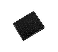 Designer J Wilson Real Genuine Mens Leather Wallet Crocodile Look with Gift Box (Green/Black)