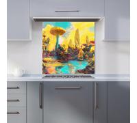 Warren Reed - Designer Elena Sable 00032 Glass Kitchen Splashback W600Mm X H600Mm, Multi