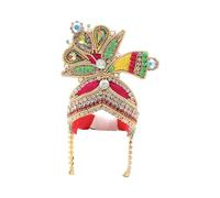 Designer Ladoo gopal Mukut for Laddu Gopal Devi Maa Radha Krishna Ganesha Indian Traditional God Goddess Sringar Set Deities jewelry for God Idol Statue Janmashtami Festival (Idol Size-4)(Multicolor)