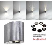 Designer LED Outdoor Wall light Canto Nordlux 2x6W 2x500Lm 3000K galvanized [EEK: F]