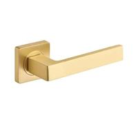 Designer Levers - Balmoral Lever On Square Rose Door Handle - Brushed Brass - Internal
