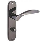 Designer Levers - Bordeaux Lever Thumbturn Lock Bathroom Door Handle - Black Nickel - Pair