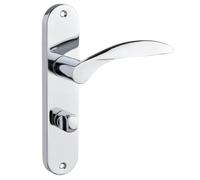 Designer Levers - Bordeaux Lever Thumbturn Lock Bathroom Door Handle - Polished Chrome - Pair