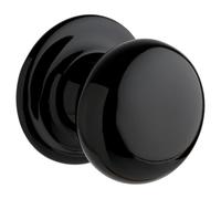Designer Levers Boston Ceramic Mortice Rim Door Knob, Black | Supplied as a pair; 56mm; includes 2 knobs, spindle and fixings.