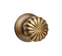 Designer Levers English Flower Design Mortice Door Knob - Antique Brass - Pair