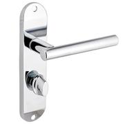 Designer Levers - Kemsley T-Bar Thumb Lock Bathroom Door Handle - Polished Chrome - Pair
