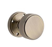 Designer Levers Kensington Knurled Mortice Door Knob, Antique Brass