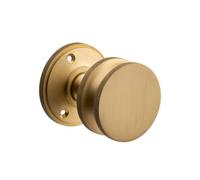 Designer Levers Kensington Knurled Mortice Door Knob, Brushed Brass