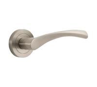 Designer Levers - Marvel Lever on Rose Door Handle - Contemporary Design- Brushed Nickel - 1 Pair - Fixings Included - Interior Use
