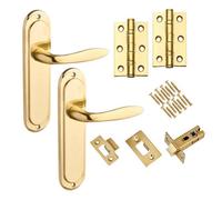 Designer Levers Mocho Lever Latch Door Handle - Brass (Gold) - Complete Door Pack