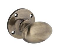 Designer Levers Oval Mortice Door Knob - Antique Brass - Pair