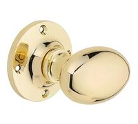 Designer Levers Oval Mortice Door Knob - Brass Plated - Pair