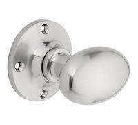 Designer Levers Oval Mortice Door Knob - Brushed Nickel - Pair