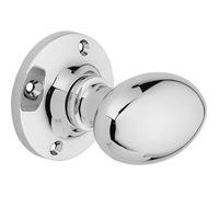 Designer Levers Oval Mortice Door Knob - Chrome Plated - Pair