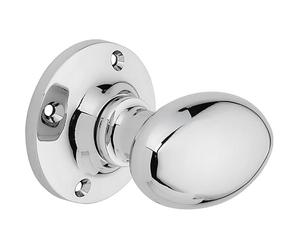 Designer Levers Oval Mortice Door Knob - Chrome Plated - Pair