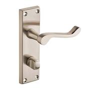 Designer Levers Victorian Scroll Lever Bathroom Door Handle, Satin Nickel