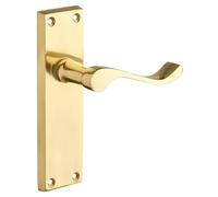 Designer Levers Victorian Scroll Lever Door Handles, Polished Brass, 1 Pair