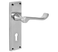 Designer Levers Victorian Scroll Lever Door Handles, Satin Chrome, 1 Pair