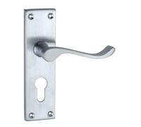 Designer Levers Victorian Scroll Lever Door Handles, Satin Chrome, 1 Pair