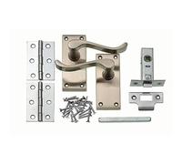 Designer Levers Victorian Scroll Lever Short Door Handle, Satin Nickel