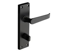 Designer Levers - Victorian Straight Lever Door Handles - Matt Black - 1 Pair - Latch Door Handle - Interior Use - Bathroom Door Handle