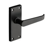 Designer Levers - Victorian Straight Lever Door Handles - Matt Black - 1 Pair - Latch Door Handle - Interior Use - Short Latch