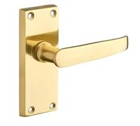 Designer Levers - Victorian Straight Lever Door Handles - Polished Brass - 1 Pair - Latch Door Handle - Interior Use - Short Latch